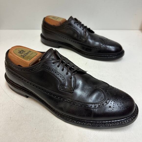 FULLY RESOLED Alden x J. Crew 97572 Dark Brown Longwing Wingtip Blucher USA 9 D main image 9